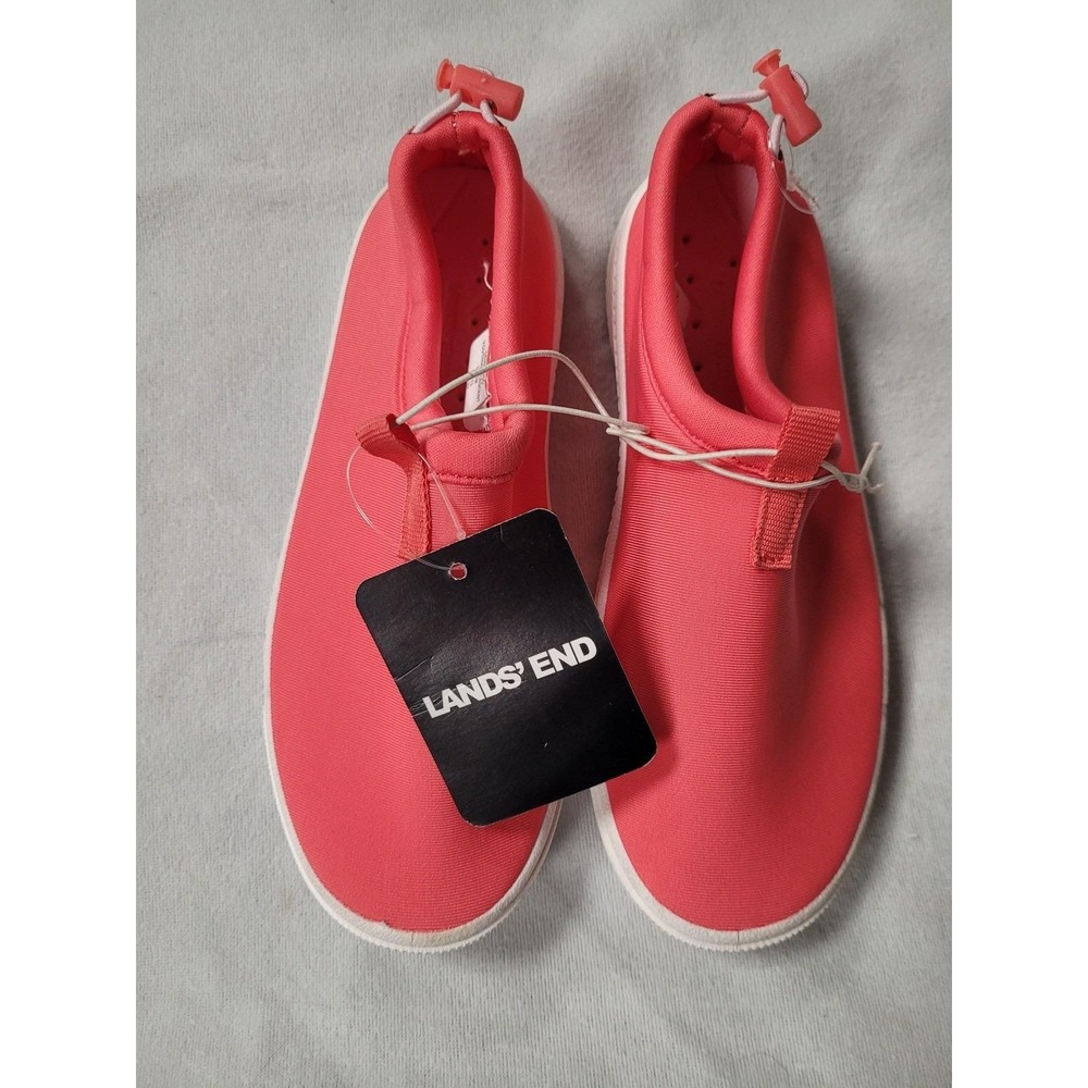 Lands' End Youth Water Shoes Coral Pink Slip On Beach Pool US 1